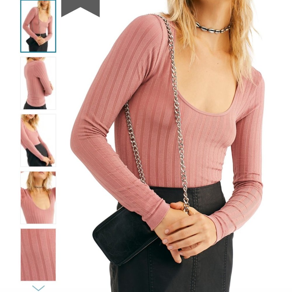 2/$30 NWT Free People Basic Pink Layering Top
